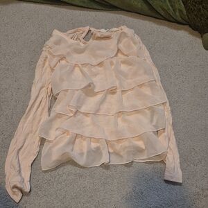 H&M Peach Layered Ruffle Long Sleeve Top